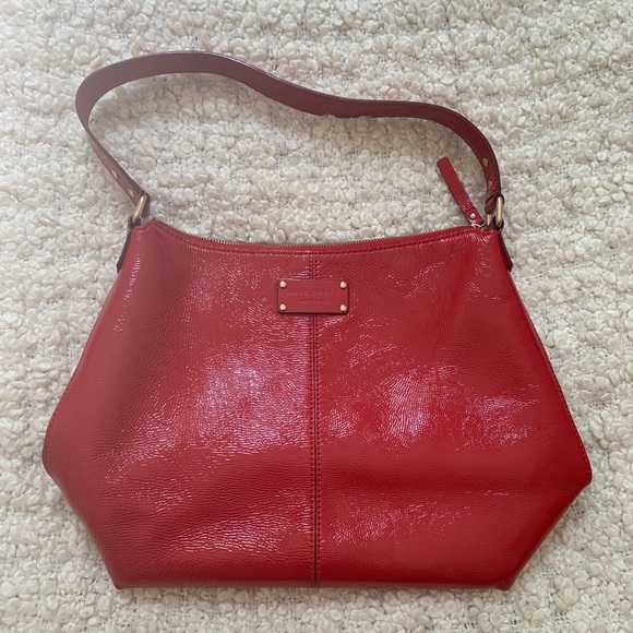 kate spade Handbags - KATE SPADE Red Patent Leather Shoulder Bag